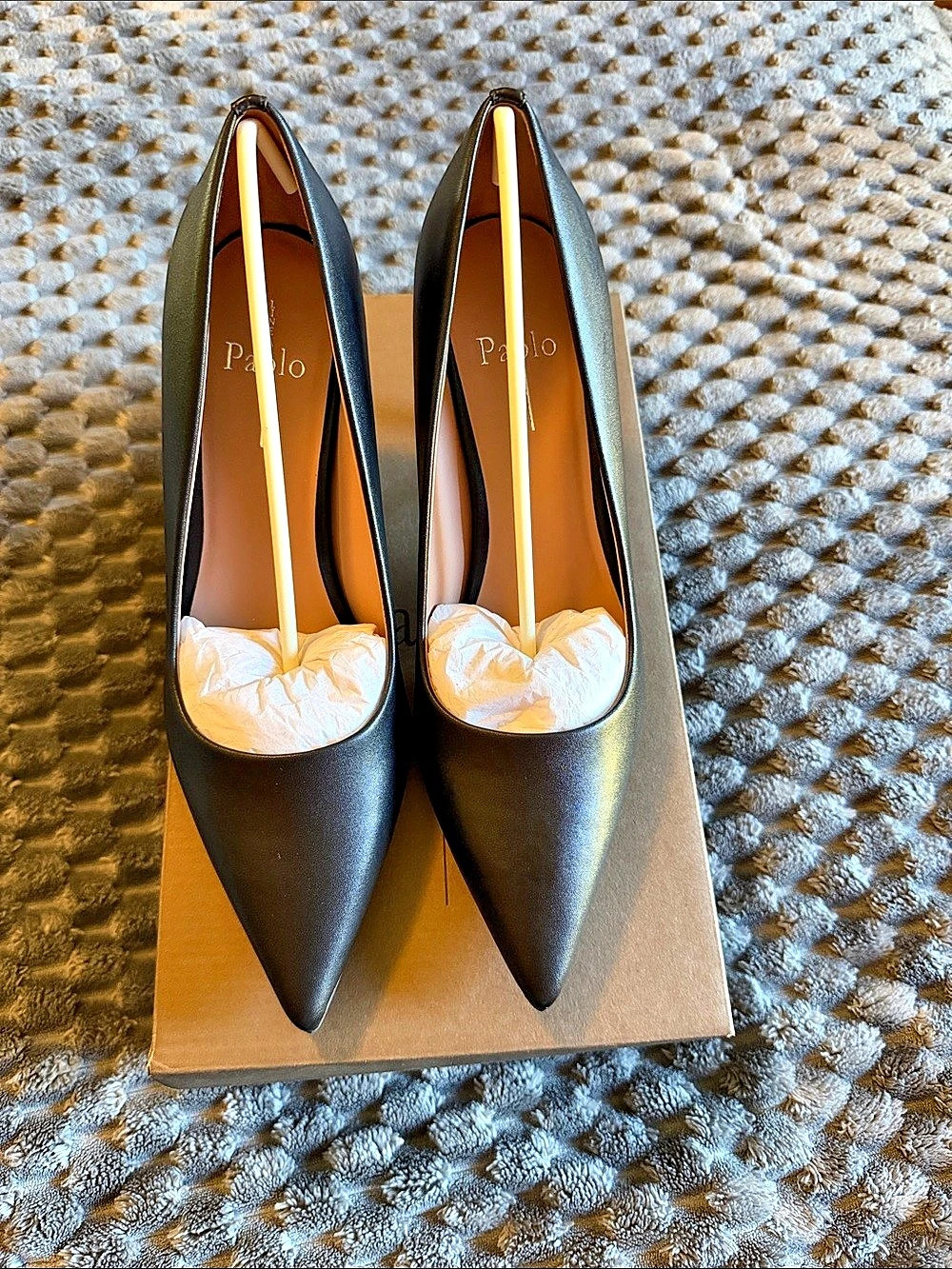 Paolo Paris Pointed Toe Heels in Black US 9